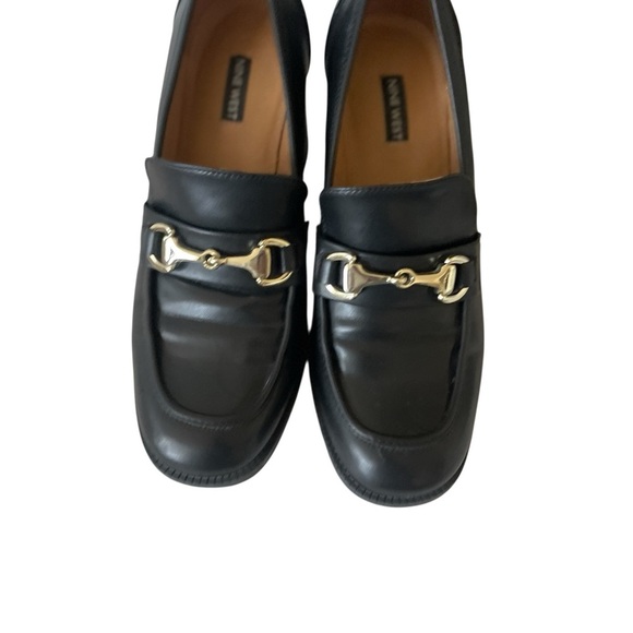 Nine West Koolo Patent Block Heel Loafers Women’s 9 Square Toe 90s Quiet Luxury - Picture 3 of 4